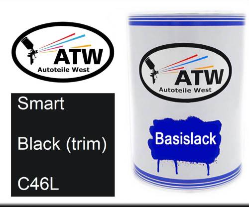 Smart, Black (trim), C46L: 500ml Lackdose, von ATW Autoteile West.